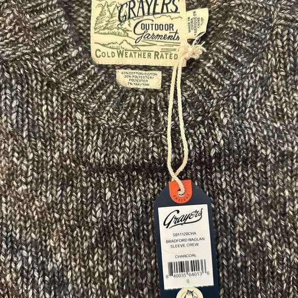Grayers Bradford Raglan Crew Sweater Men’s Small - Picture 3 of 3